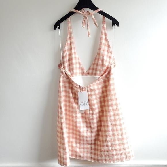 New Zara Gingham Check Halter Blogger Favorite Mini Dress NWT Size XS - Picture 13 of 17